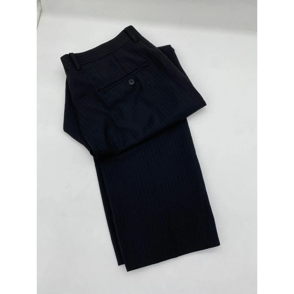 Mantoni Milan Italy Mens Suit 42R 36W Charcoal Grey Pinstripe Super 140s Wool‎